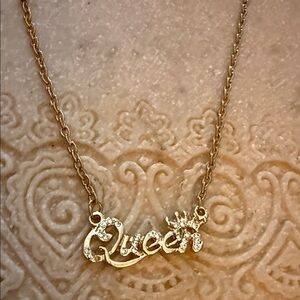 New 11” Gold Queen Glitz Necklace